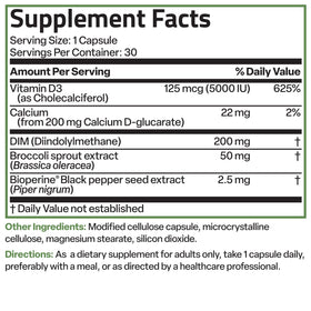 Bronson DIM Balance+ 200 mg 30 capsules végétariennes, vue d'ensemble sur une table