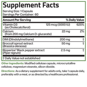 Bronson DIM Balance+ 200 mg capsules végétariennes, emballage ouvert