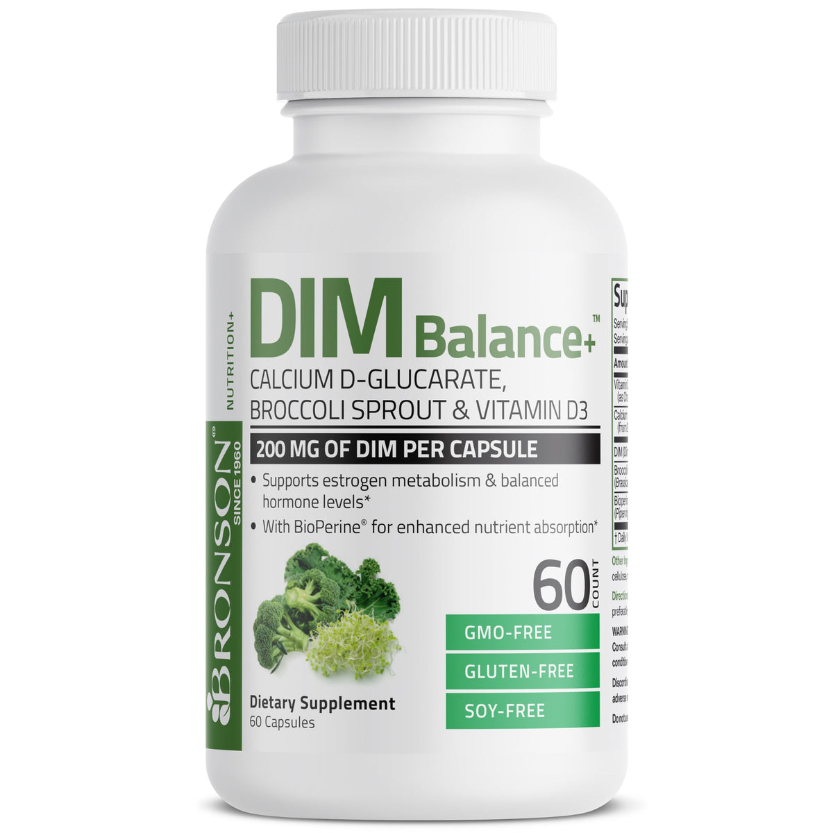 Bronson DIM Balance+ 200 mg capsules végétariennes, ingrédients en détail