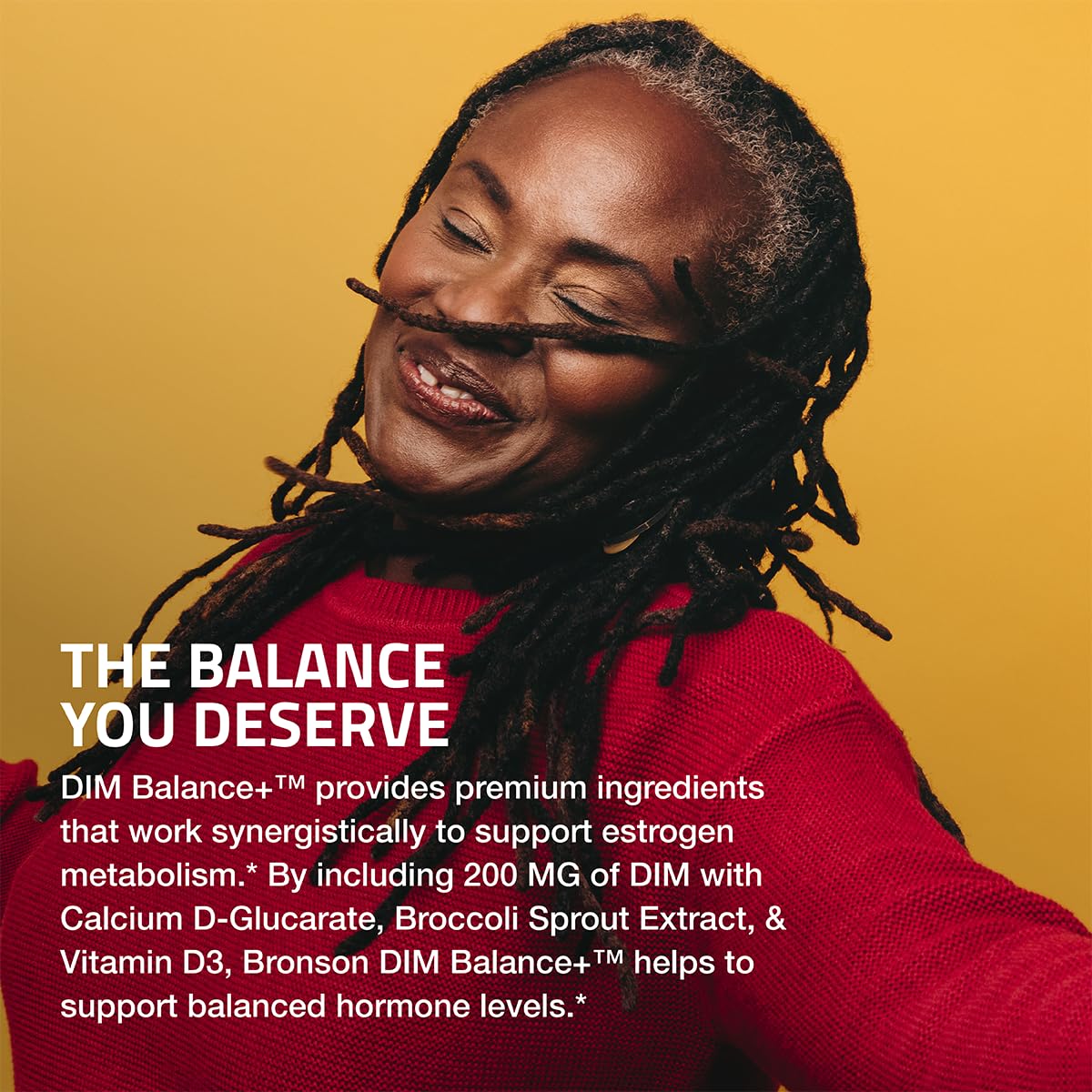 Bronson DIM Balance+ 200 mg capsules végétariennes, vue de dessus
