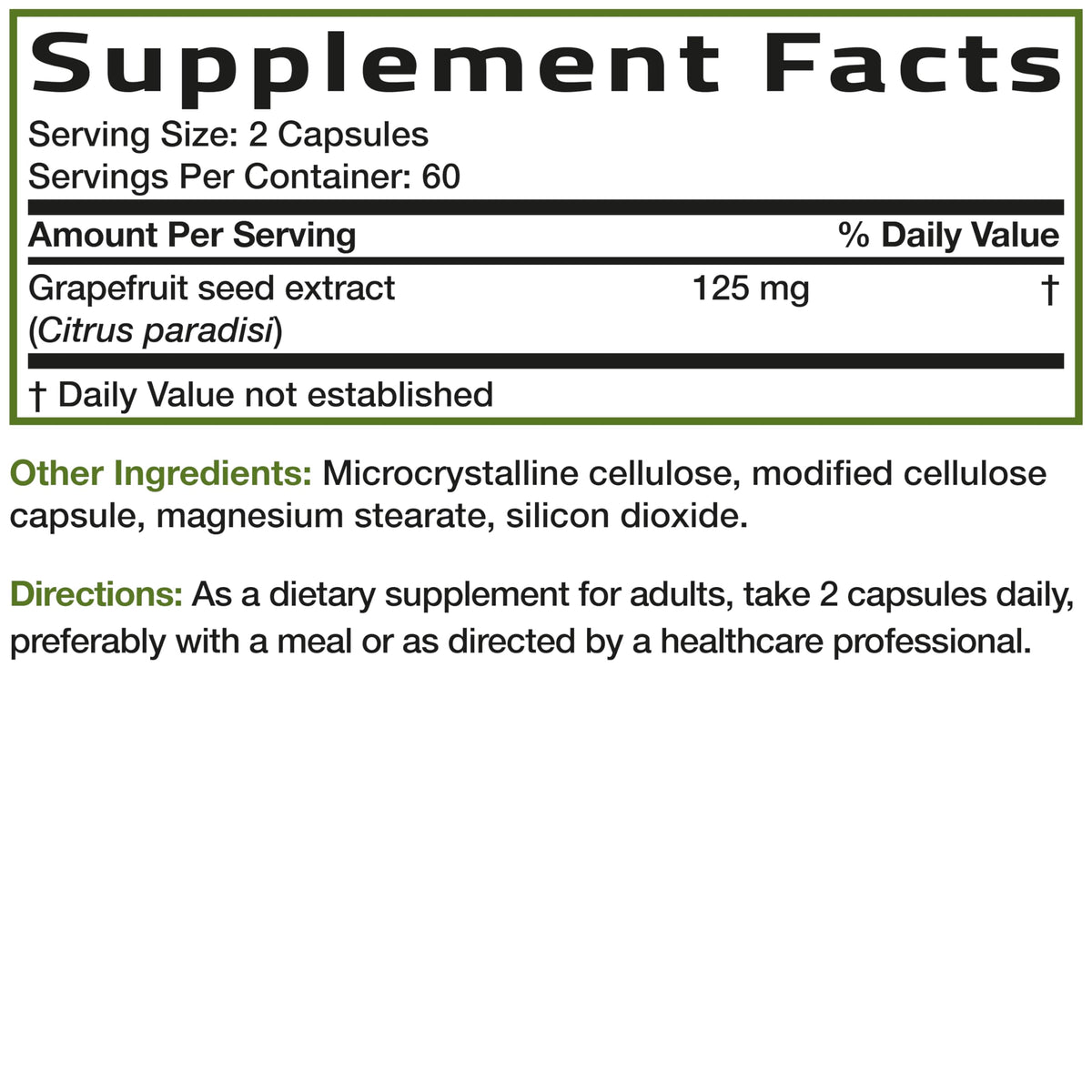 Bronson Extrait de Graines de Pamplemousse, capsules dans un verre