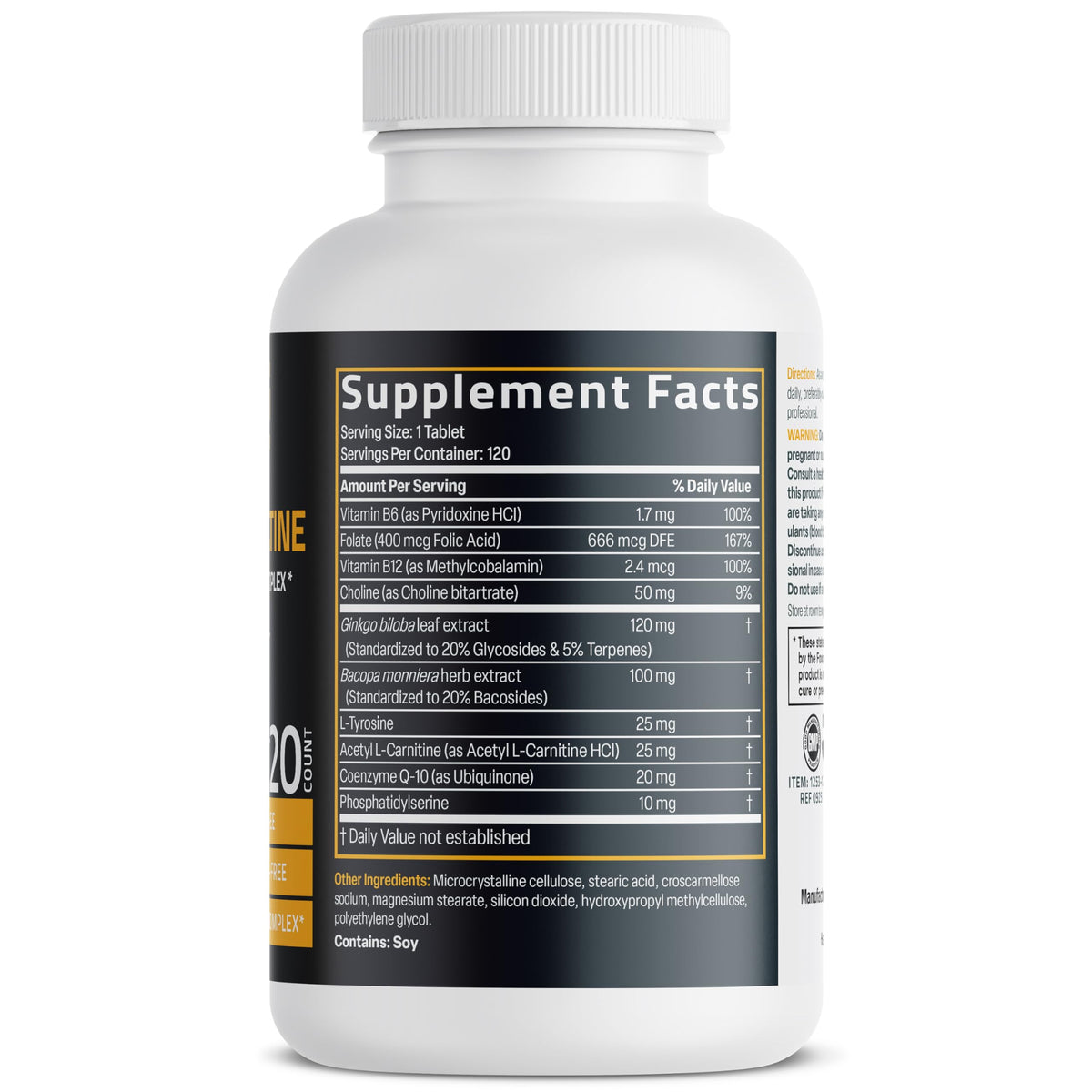 Bronson Ginkgo 120 comprimés contenant Ginkgo Biloba et Bacopa