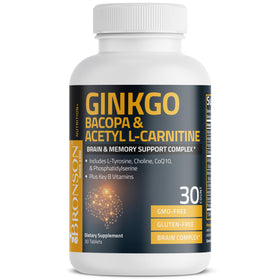 Bronson Ginkgo Bacopa Acétyl L-Carnitine avec des éléments de style de vie sain