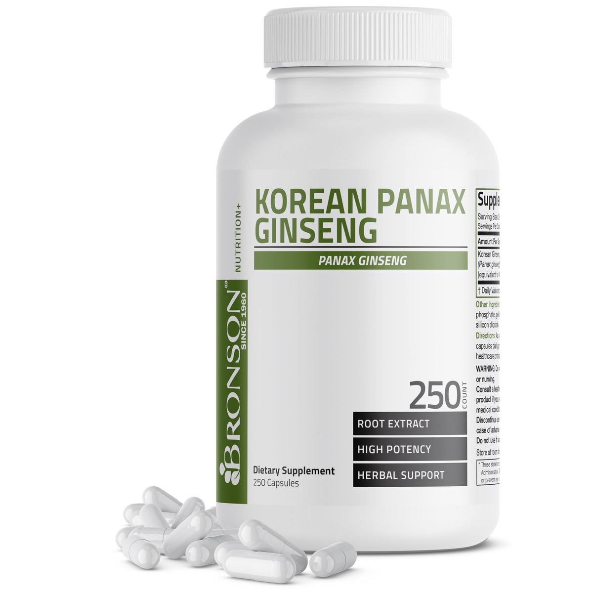 Bronson Ginseng Coréen Panax 250 capsules vue avant