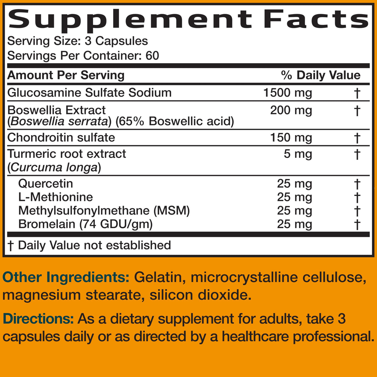 Bronson Glucosamine Chondroitin Turmeric & MSM product packaging