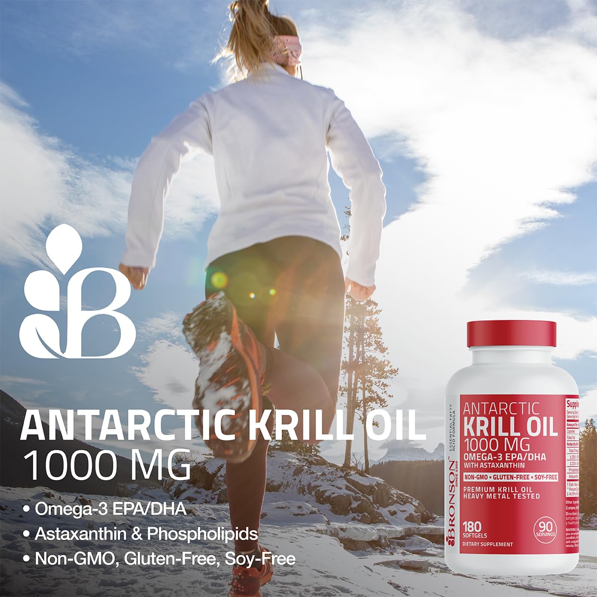 Bronson Huile de Krill Antarctique 1000 mg 120 gélules - vue de côté