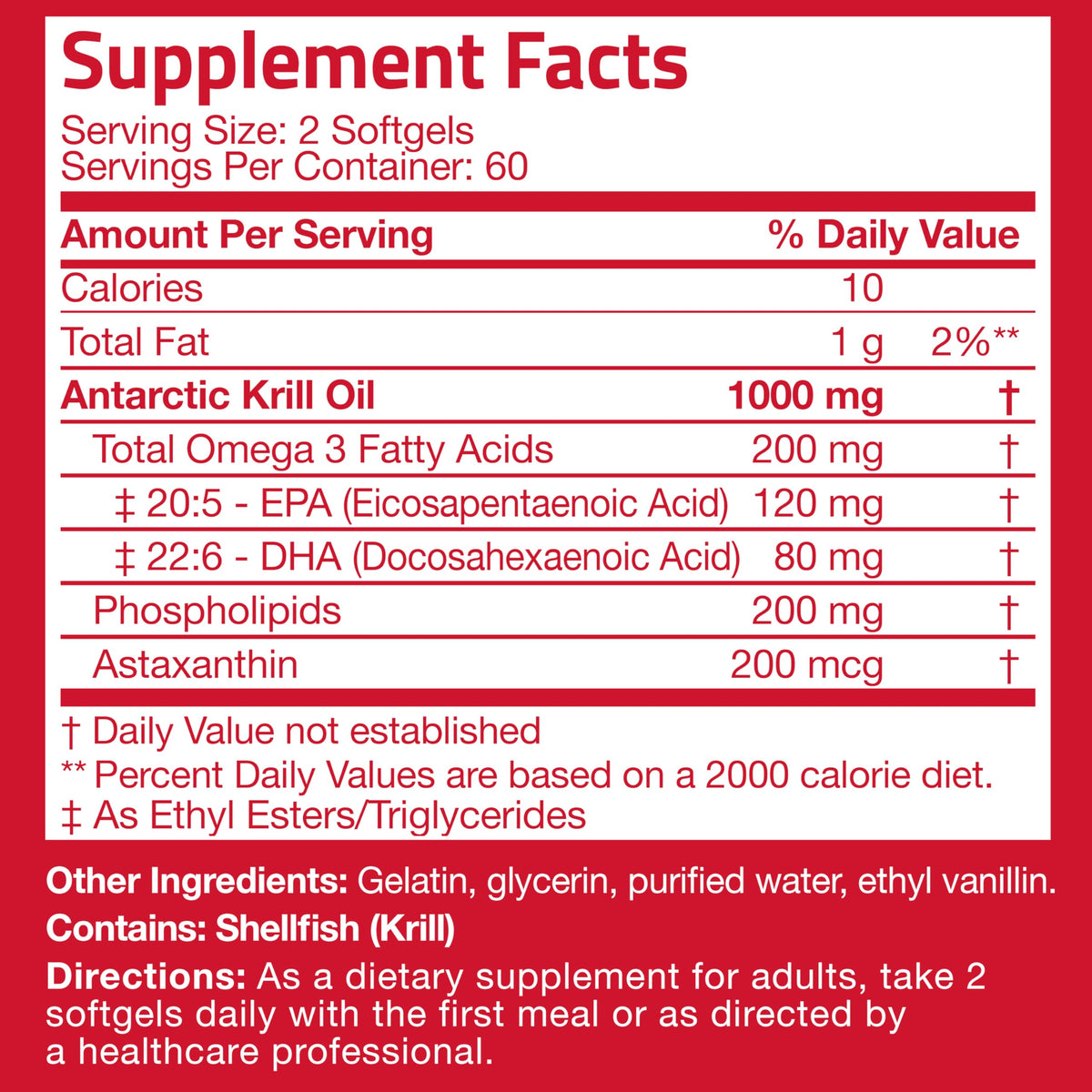 Bronson Huile de Krill Antarctique 1000 mg - gélules prêtes à l'emploi