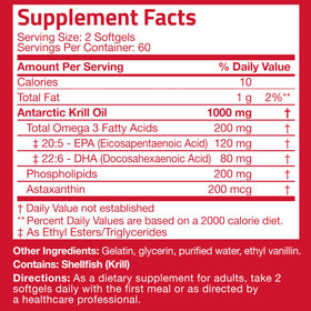 Bronson Huile de Krill Antarctique 1000 mg - gélules prêtes à l'emploi