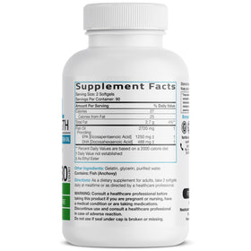 Bronson Huile de Poisson Omega-3 2720 mg 180 Gélules - étiquette et dosage