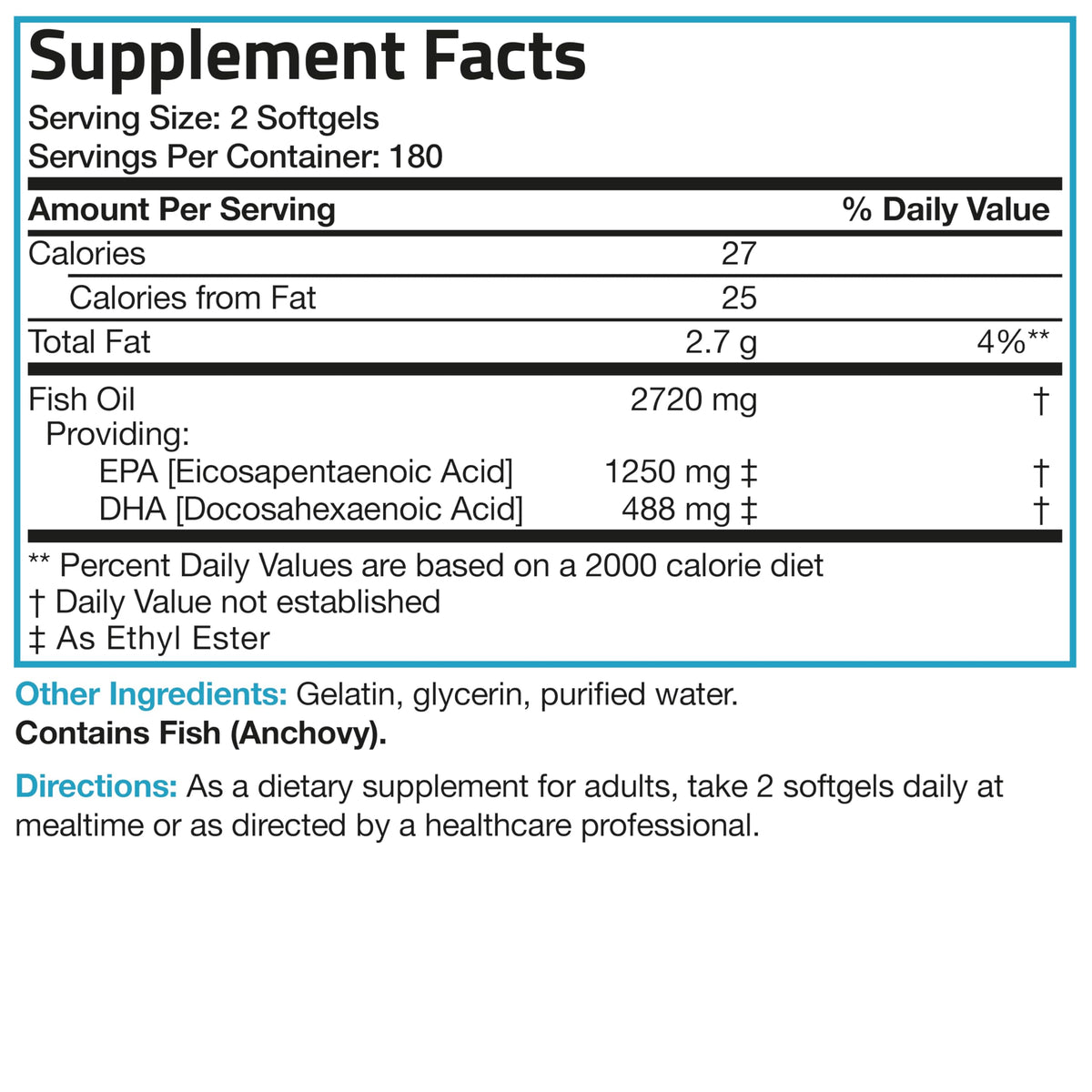 Bronson Huile de Poisson Omega-3 2720 mg gélules ouvertes