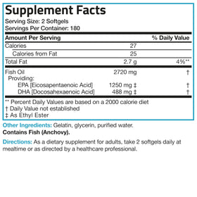 Bronson Huile de Poisson Omega-3 2720 mg gélules ouvertes