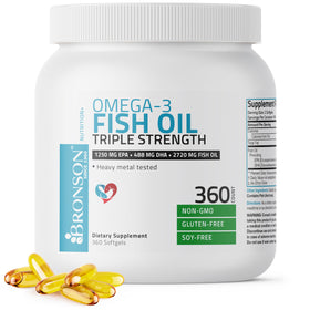 Bronson Huile de Poisson Omega-3 2720 mg gélules vue de face