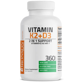 Bronson K2 D3 360 Capsules ouvertes montrant les capsules