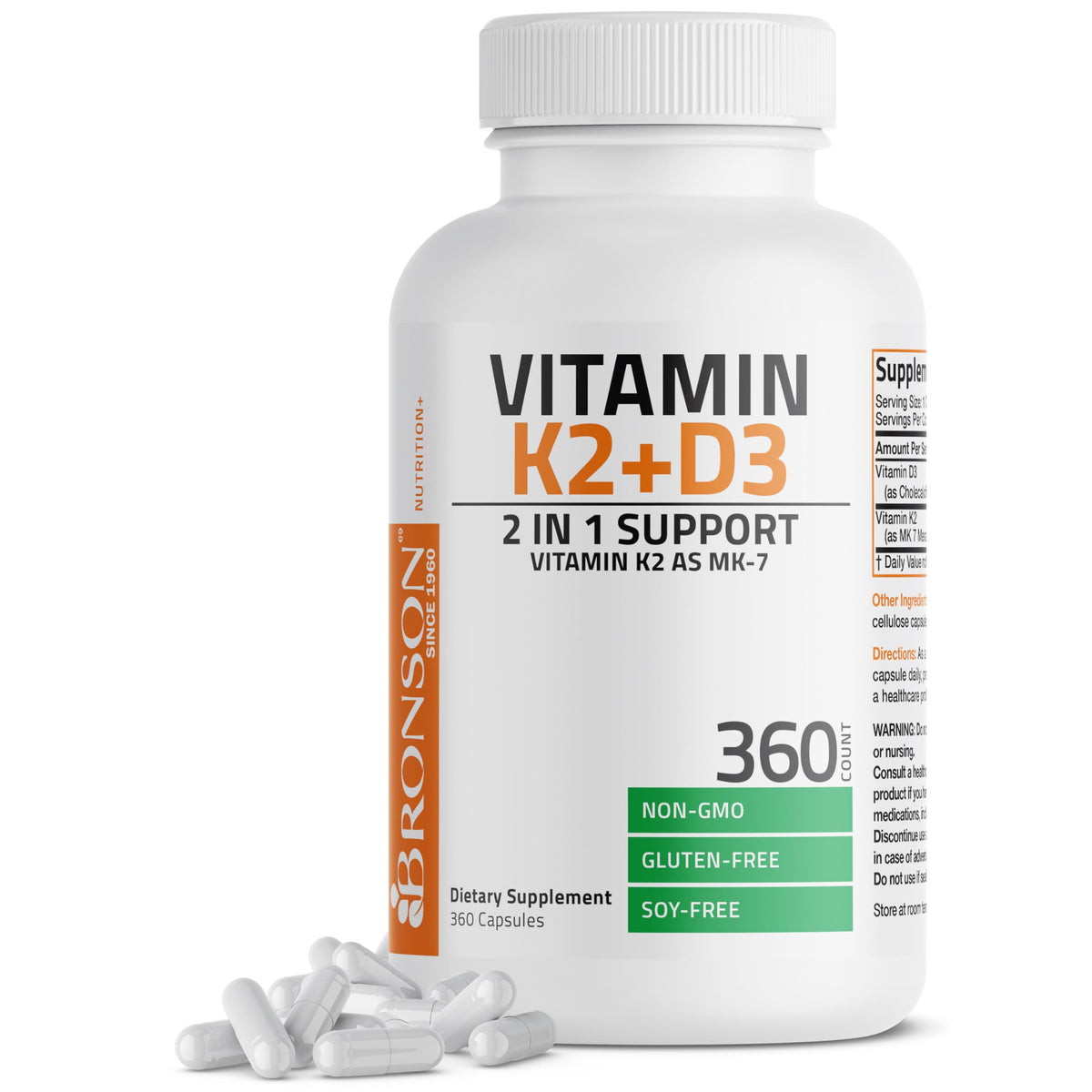 Bronson K2 D3 360 Capsules vue de face