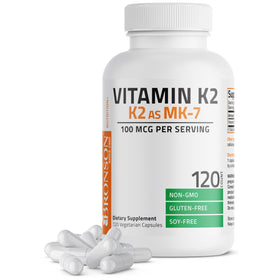 Bronson K2 MK-7 100 mcg capsules front view