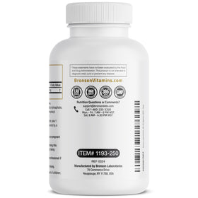 Bronson L-Lysine Extra Strength 1000 mg 250 comprimés végétariens dos