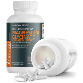 Bronson Magnésium Glycinate 200 mg sur une table