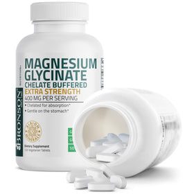 Bronson Magnésium Glycinate 400 mg étiquette détaillée