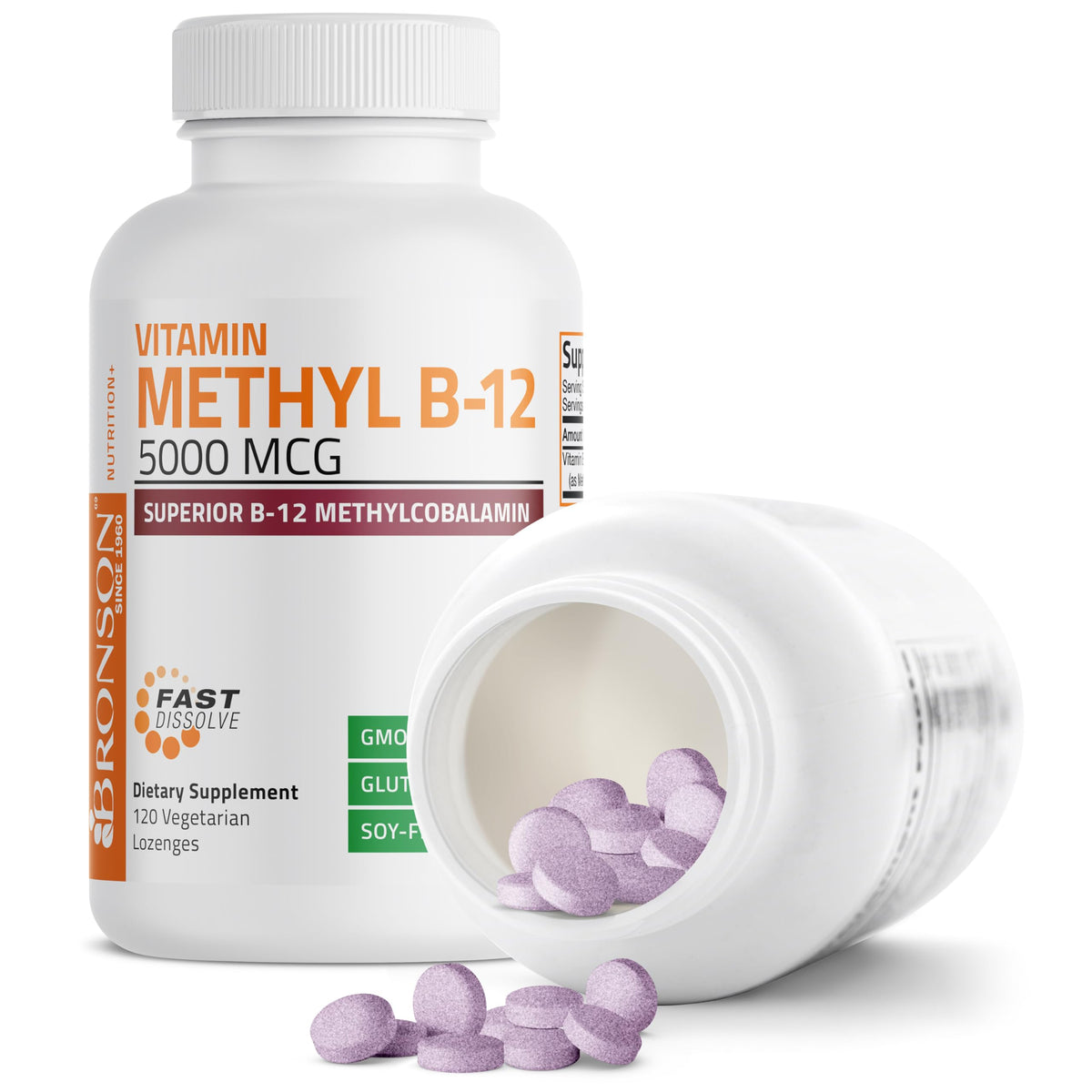 Bronson Methyl B12 5000 mcg comprimés, arrière de la boîte