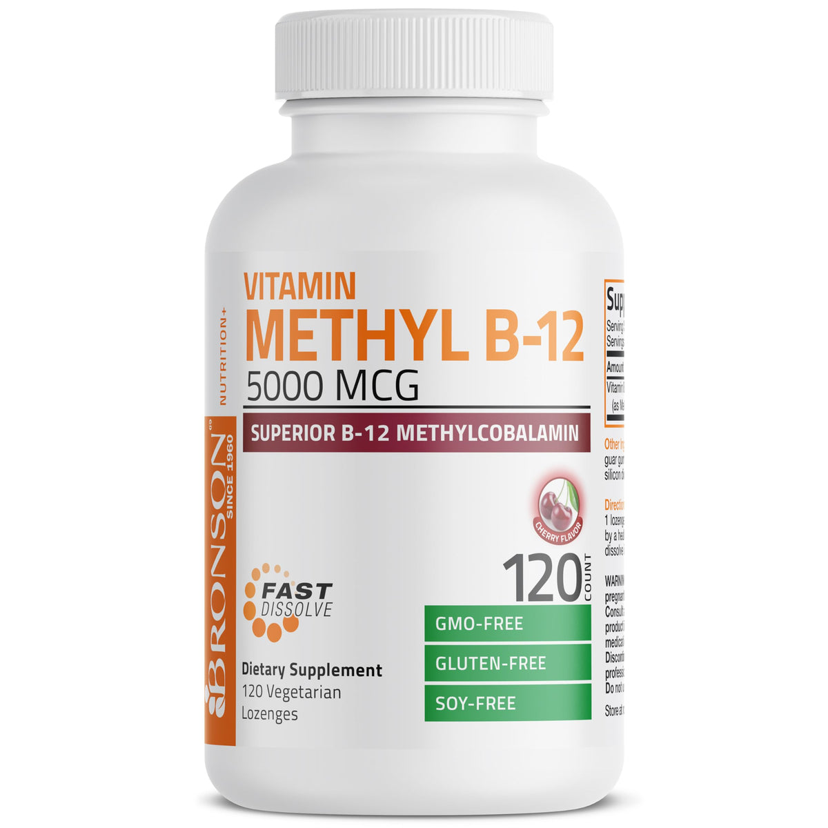 Bronson Methyl B12 5000 mcg comprimés, dosage de 120 unités
