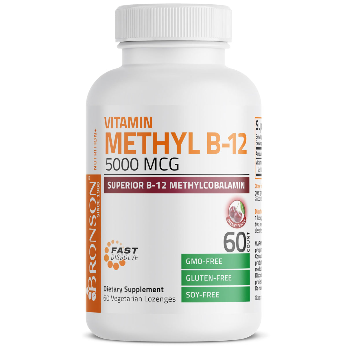 Bronson Methyl B12 5000 mcg comprimés sublinguaux, informations nutritionnelles