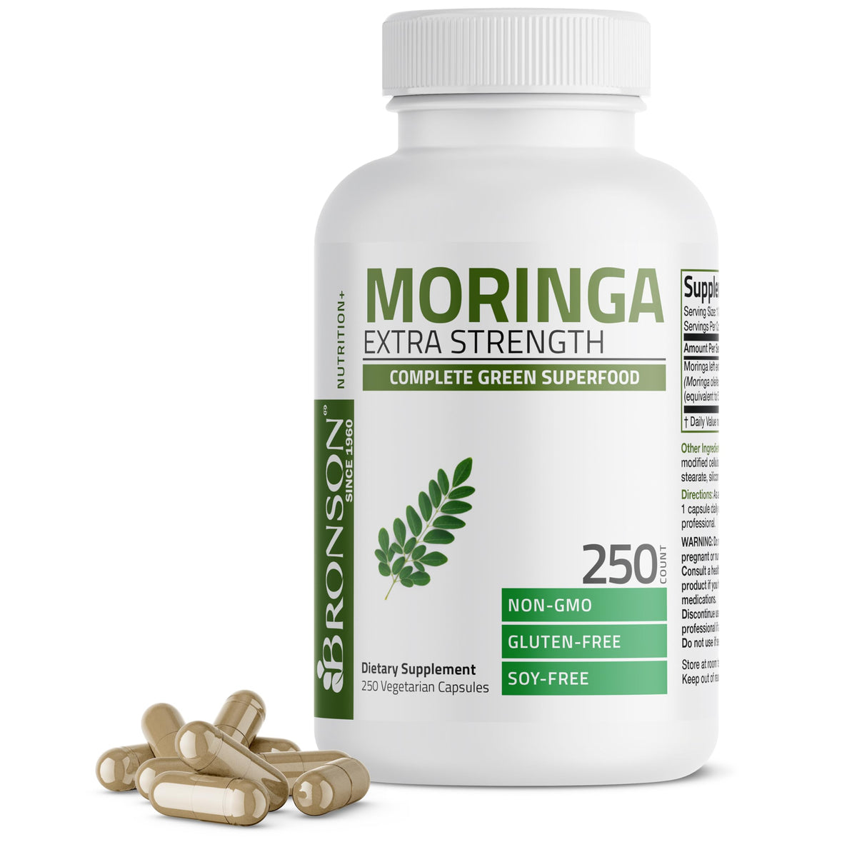 Bronson Moringa Capsules Extra Fortes 250 Comp. vue avant