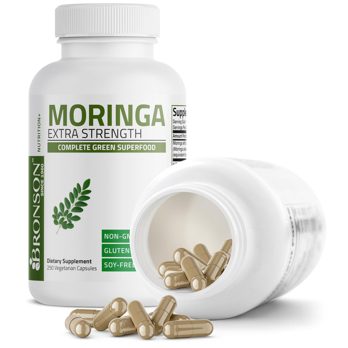 Bronson Moringa Capsules Extra Fortes 250 Comp. vue latérale