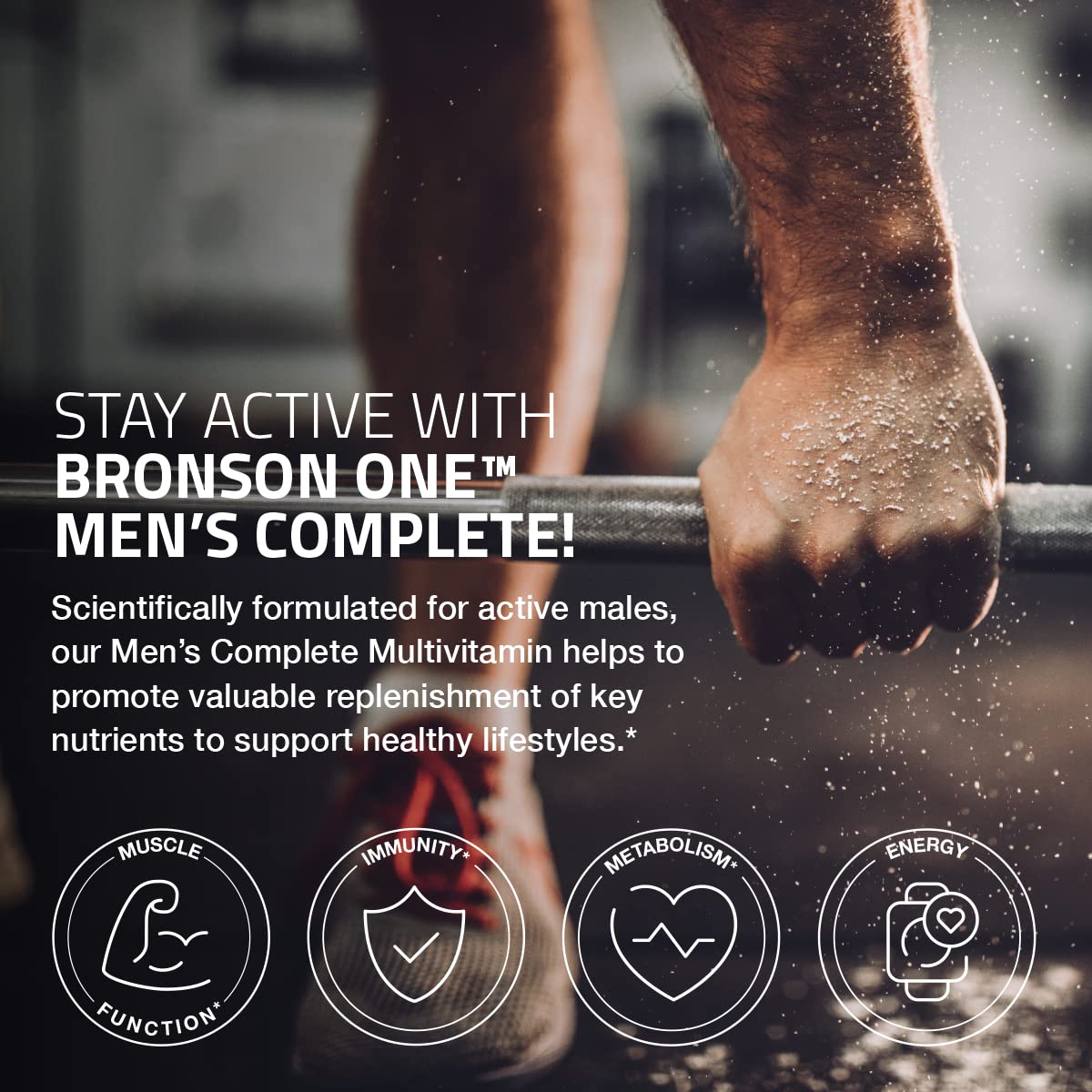 Bronson Multivitamine Complète Homme 180 comprimés, flacon ouvert