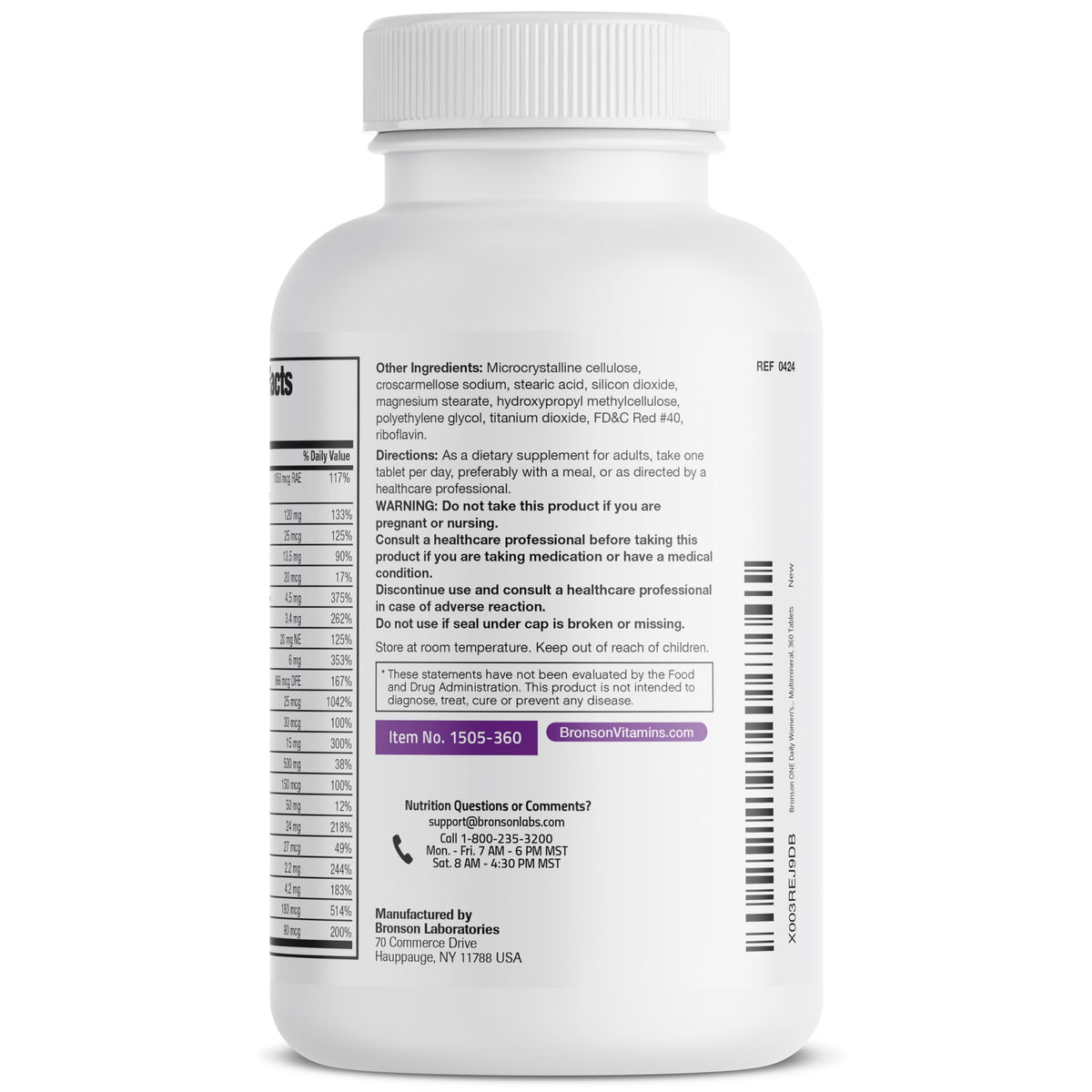 Bronson Multivitamine Femme 50+ mise en situation sur une table