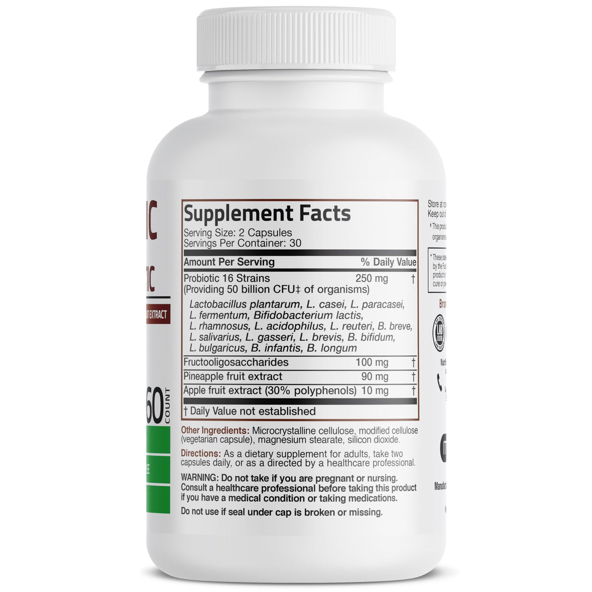 Bronson Probiotique 50 Milliards CFU 60 Capsules - Détails de l'emballage