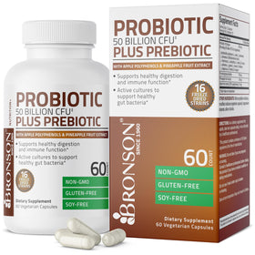 Bronson Probiotique 50 Milliards CFU 60 Capsules Végétariennes - Vue de face