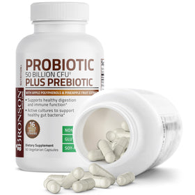 Bronson Probiotique 50 Milliards CFU - Capsules dans un verre