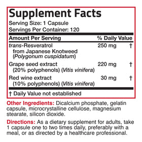 Bronson Resvératrol Complex 500 mg sur une table en bois
