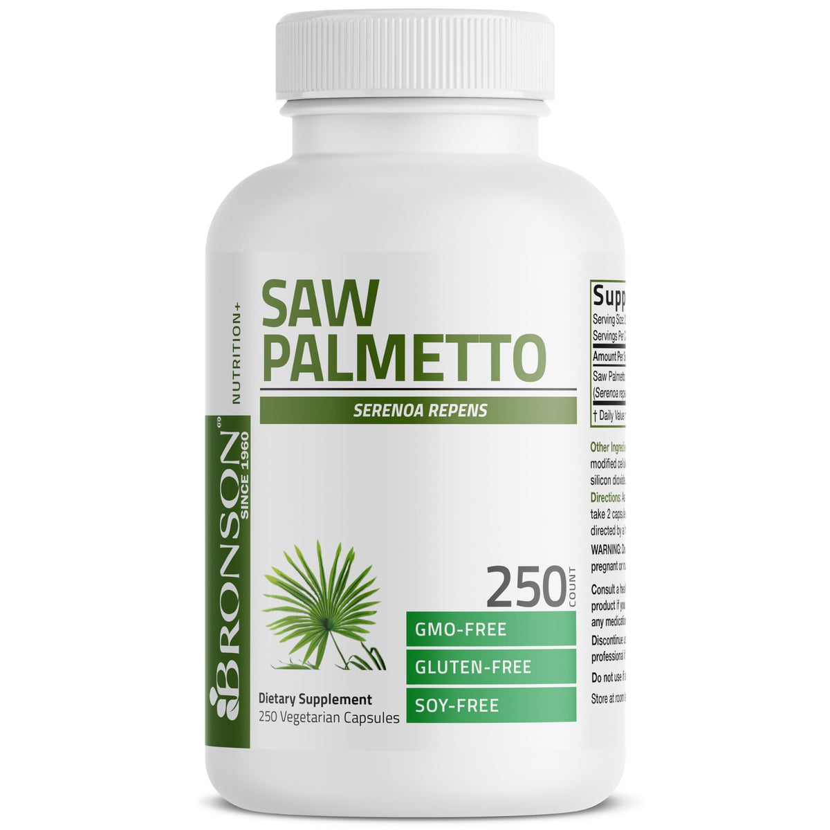 Bronson Saw Palmetto 250 capsules avec étiquettes