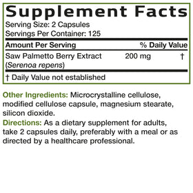 Bronson Saw Palmetto 250 capsules avec verre d'eau