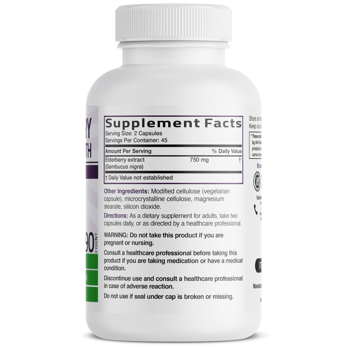 Bronson Sureau Extra Fort 90 Capsules Végétariennes - vue de côté