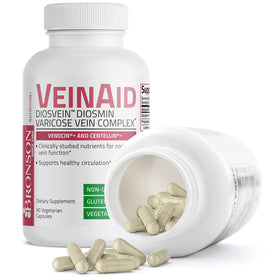 Bronson VeinAid 1000 mg Capsules végétariennes sur un fond blanc