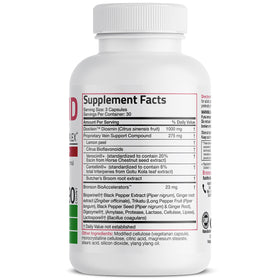 Bronson VeinAid 1000 mg capsules végétariennes, vue de l'arrière