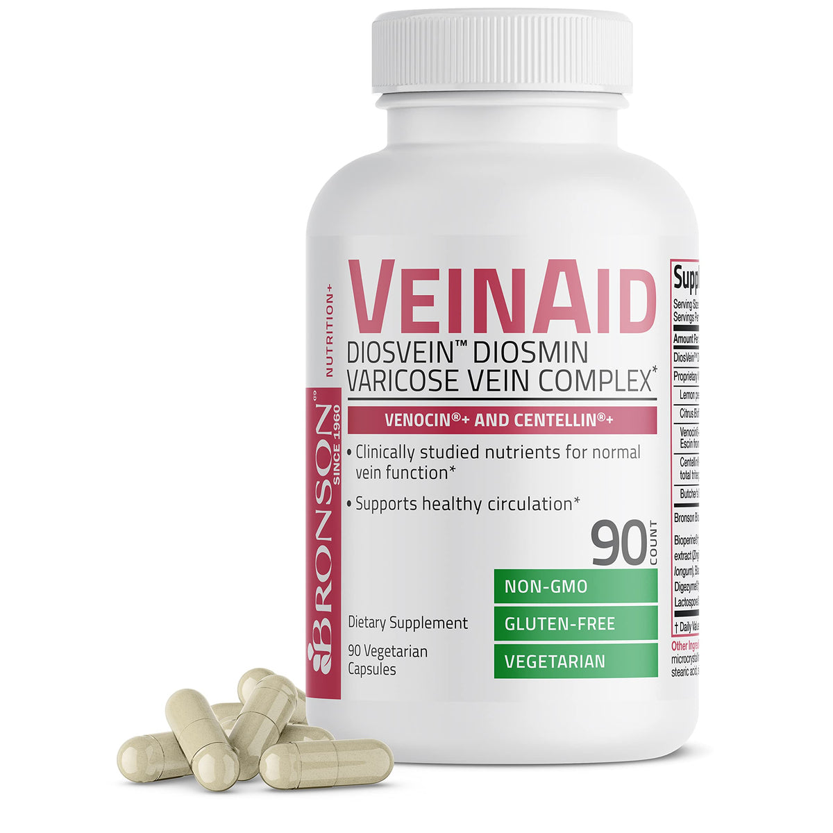 Bronson VeinAid 1000 mg Complexe de Diosmine, vue de face
