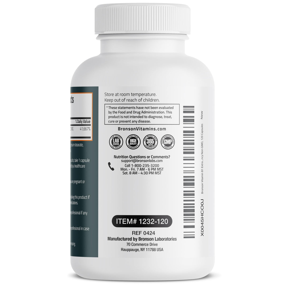 Bronson Vitamine B1 500 MG, avec une mesure de dosage