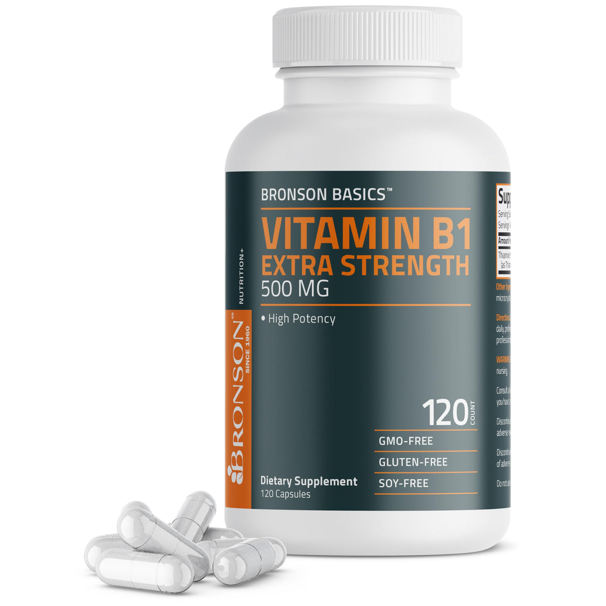 Bronson Vitamine B1 500 MG capsules, vue de face