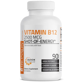 Bronson Vitamine B12 2500 mcg comprimés cerise à l'intérieur de l'emballage