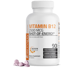Bronson Vitamine B12 2500 mcg comprimés cerise packaging avant