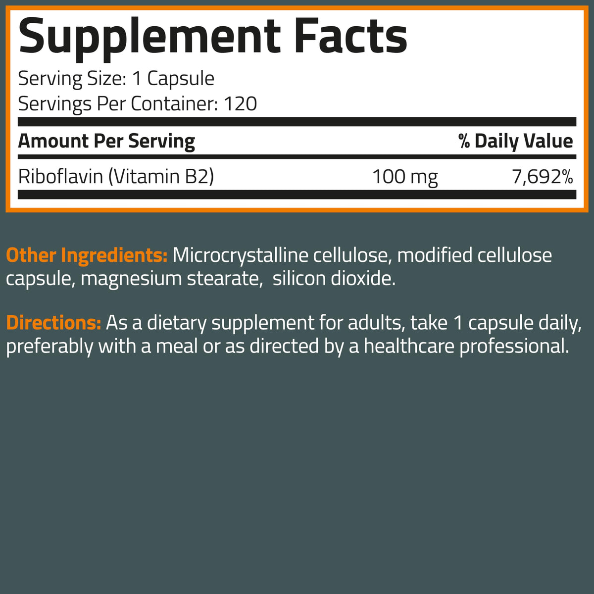 Bronson Vitamine B2 100mg capsules végétariennes à côté d'un verre d'eau