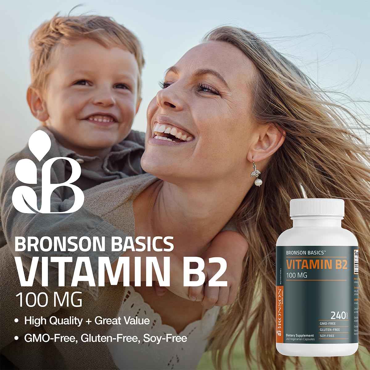 Bronson Vitamine B2 100mg capsules végétariennes en boîte