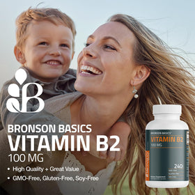 Bronson Vitamine B2 100mg capsules végétariennes en boîte