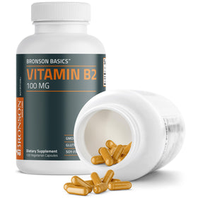 Bronson Vitamine B2 100mg capsules végétariennes ouvertes