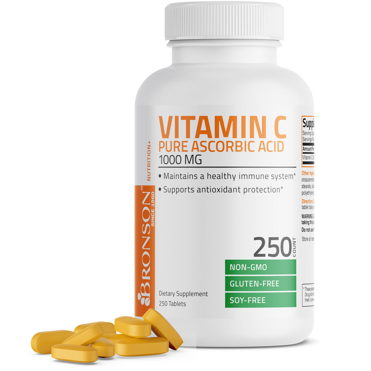 Bronson Vitamine C 1000mg 250 comprimés, vue de face