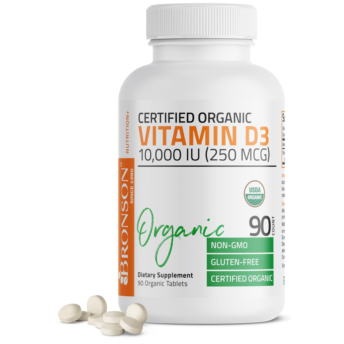 Bronson Vitamine D3 10 000 UI 90 comprimés avant