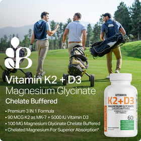 Bronson Vitamine K2 + D3 250 capsules étiquette avec ingrédients